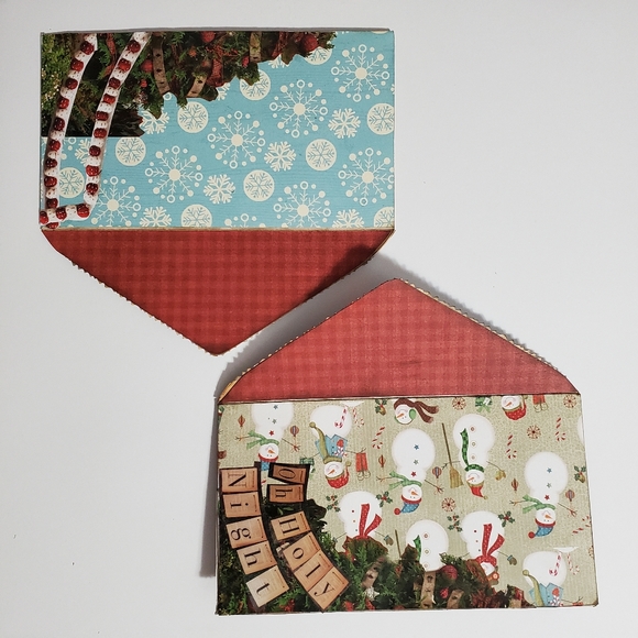 🎄 HAND CRAFTED collage Christmas envelope wallet card holder - Picture 4 of 8